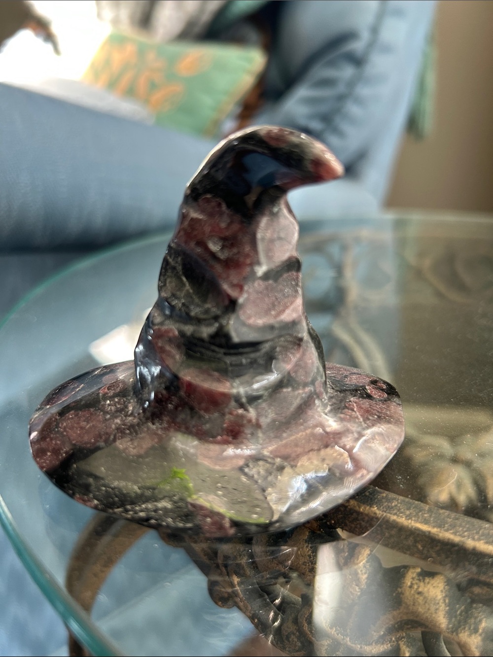 HALLOWEEN Harry Potter Sorting Hat- garnet in arfvedsinite carved crystal